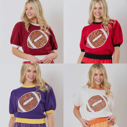 Football 🏈 Sequin Sweater (PREORDER) multiple colors