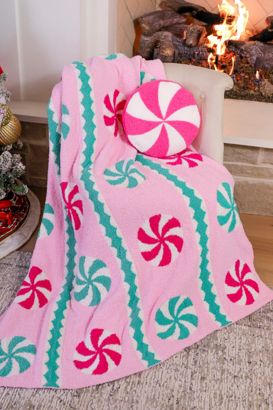 Christmas Candy Plush Luxe Blanket (PREORDER)