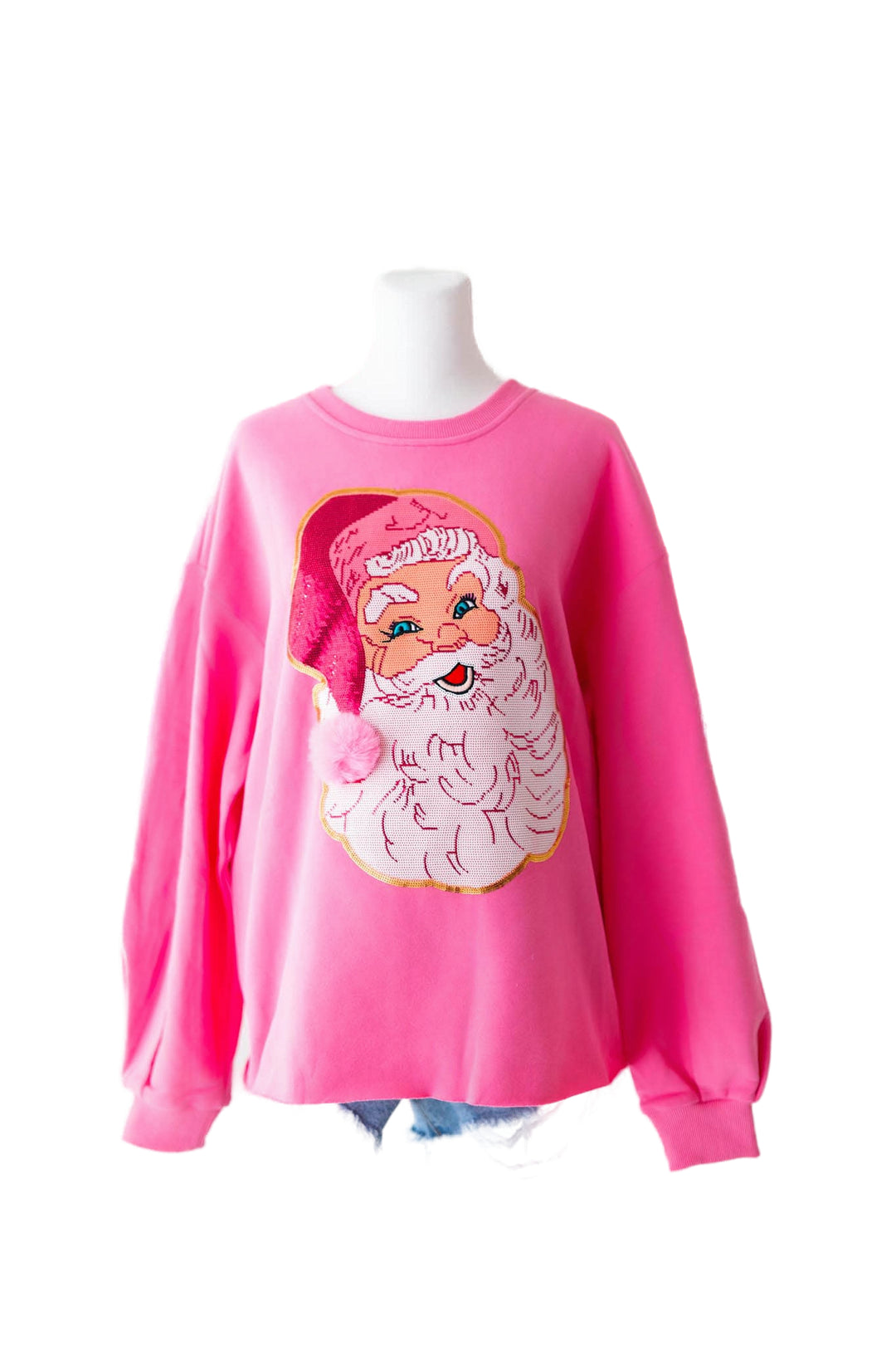 PREPPY SANTA HOT PINK PULLOVER RTS