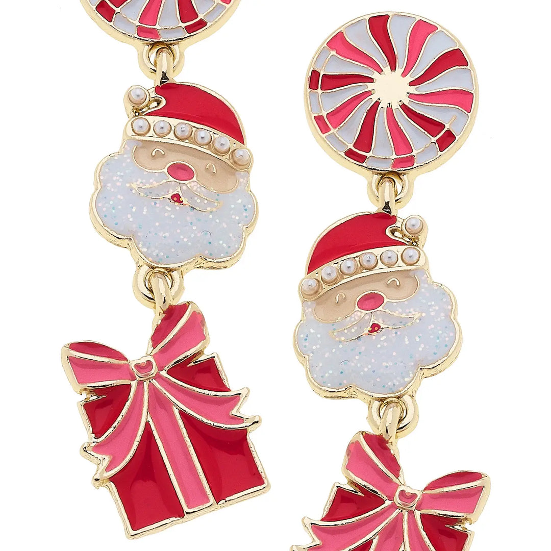 Santa Claus & Candy Dangle Earrings (PREORDER)