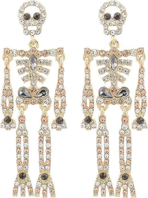 JEWELED SKELETON EARRINGS (ships 1-2 weeks)