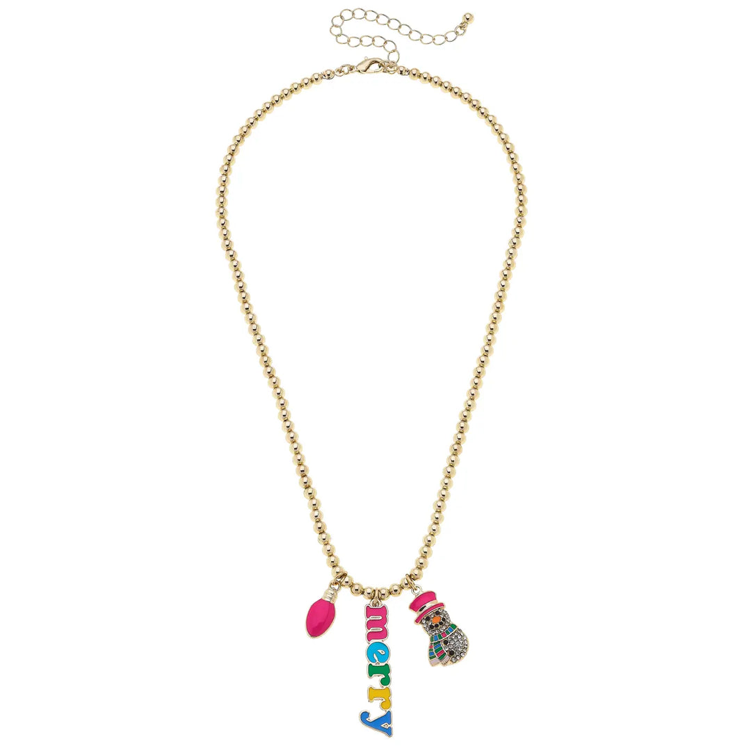 Rhinestone Snowman Necklace (PREORDER)