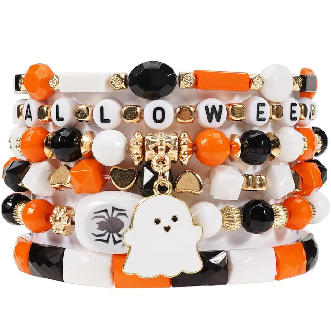 GHOST HALLOWEEN BRACELET STACK(ships 1-2 weeks)