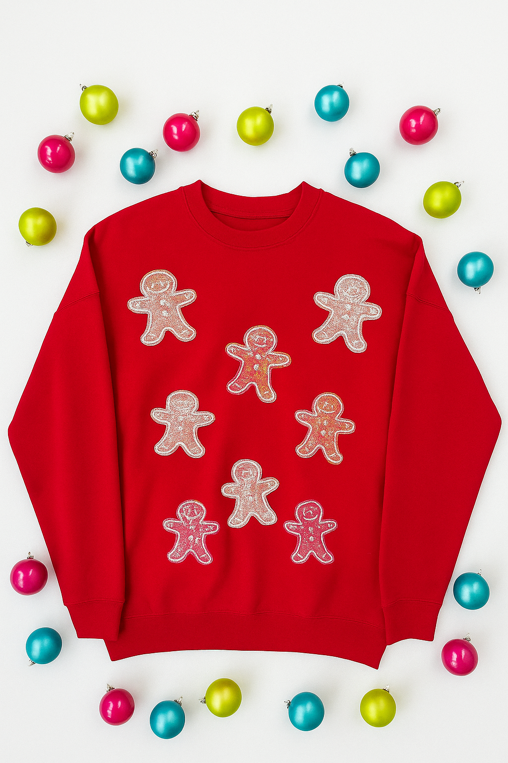 RED GINGERBREAD MAN PULLOVER RTS