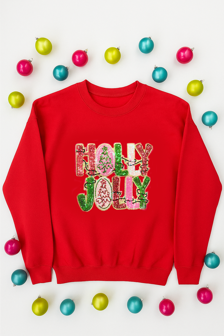 HOLLY JOLLY RED SWEATSHIRT (ships 2 weeks)