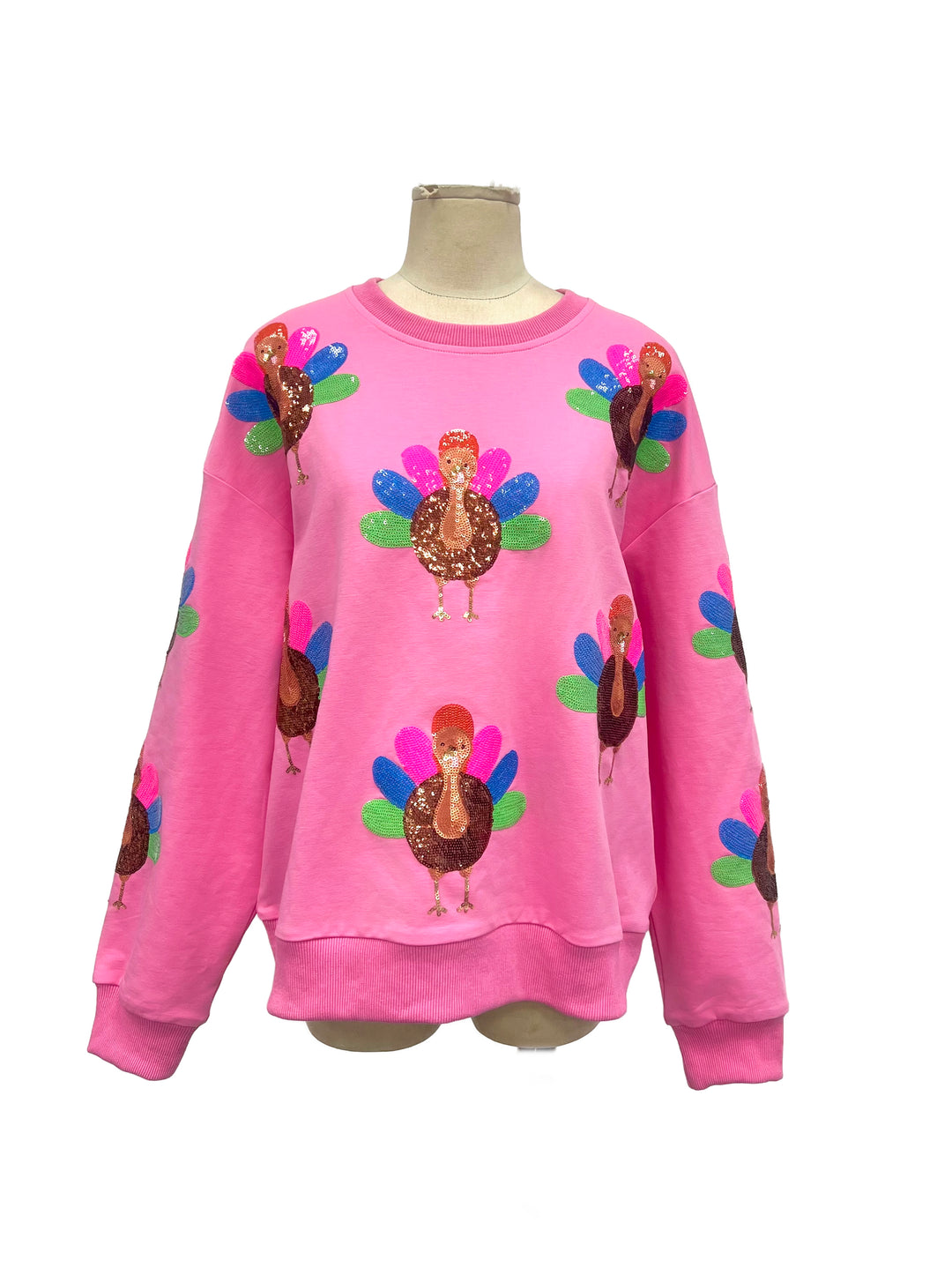 Pink Turkey Day Sparkle Pullover (PREORDER)