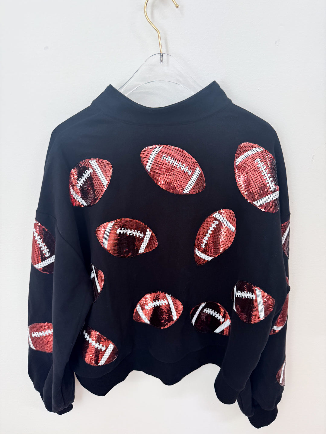 GAME DAY FOOTBALL BLACK HENLEY (PREORDER)