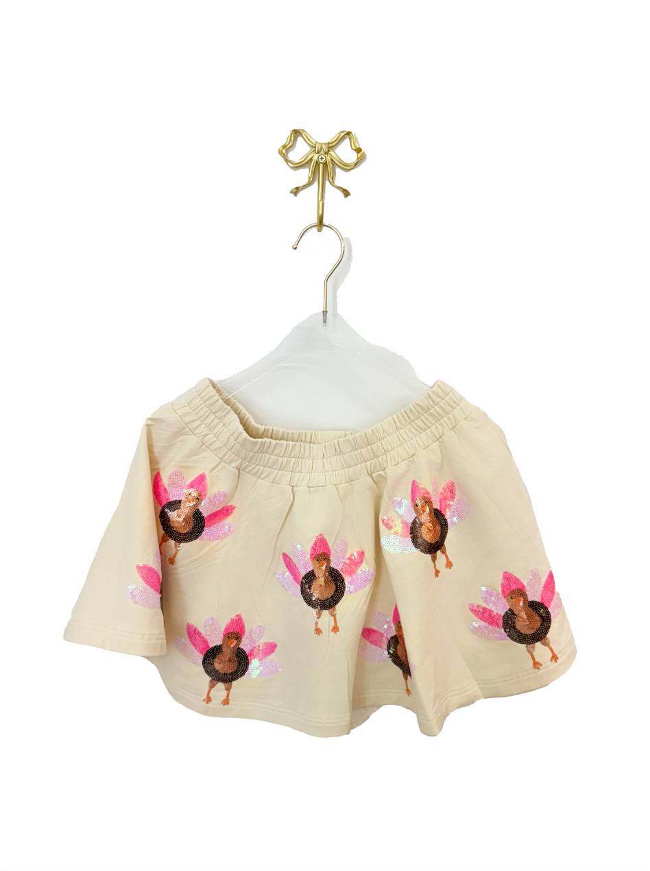 GOBBLE & GLAM SEQUIN TURKEY SKORT (PREORDER)