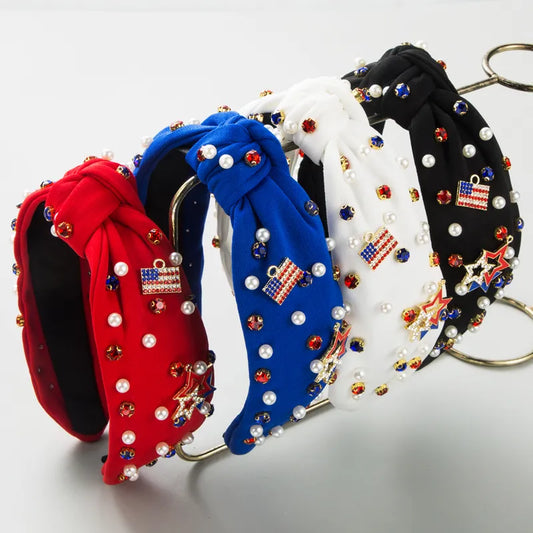 Patriotic Headband RED WHITE AND BLUE