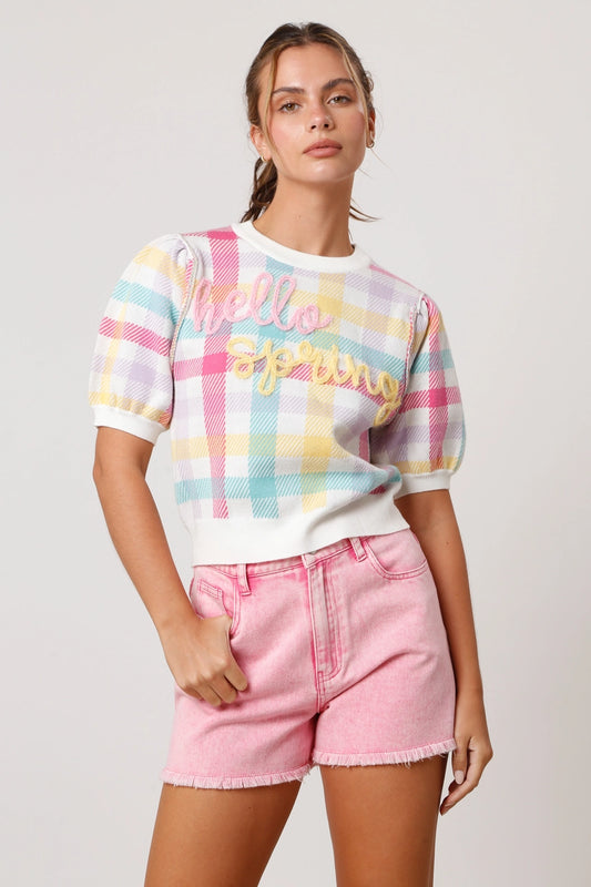 Hello Spring Pastel Sweater Top