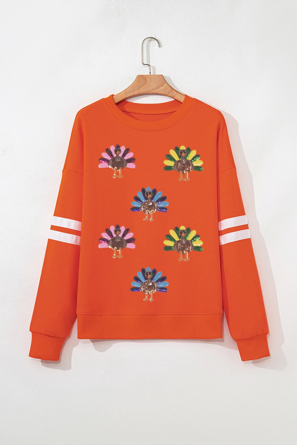 Retro Sequin Orange Turkey Top (PREORDER)