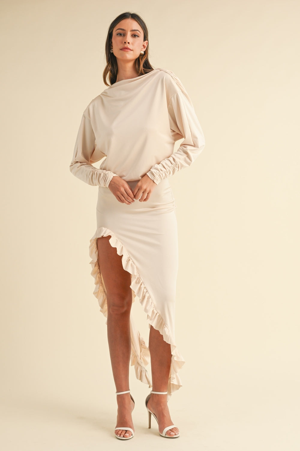 Mable Backless Asymmetric Ruffle Hem Dress  Hazel Mae Boutique