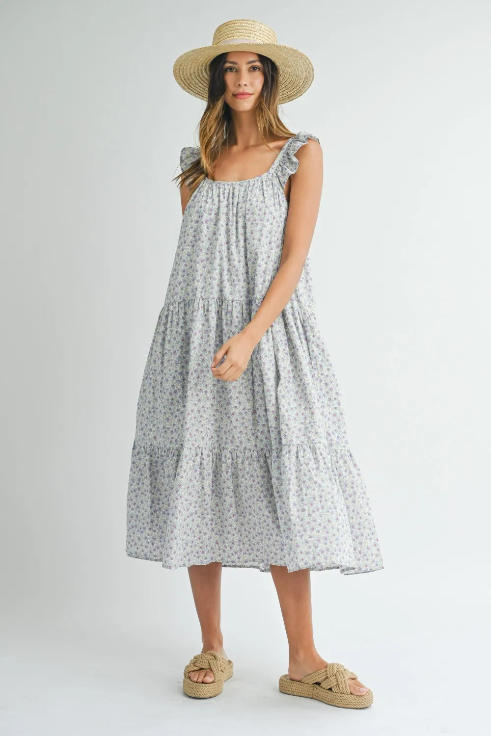 linen cami maxi dress Linen Blend Printed Cami Maxi Dress