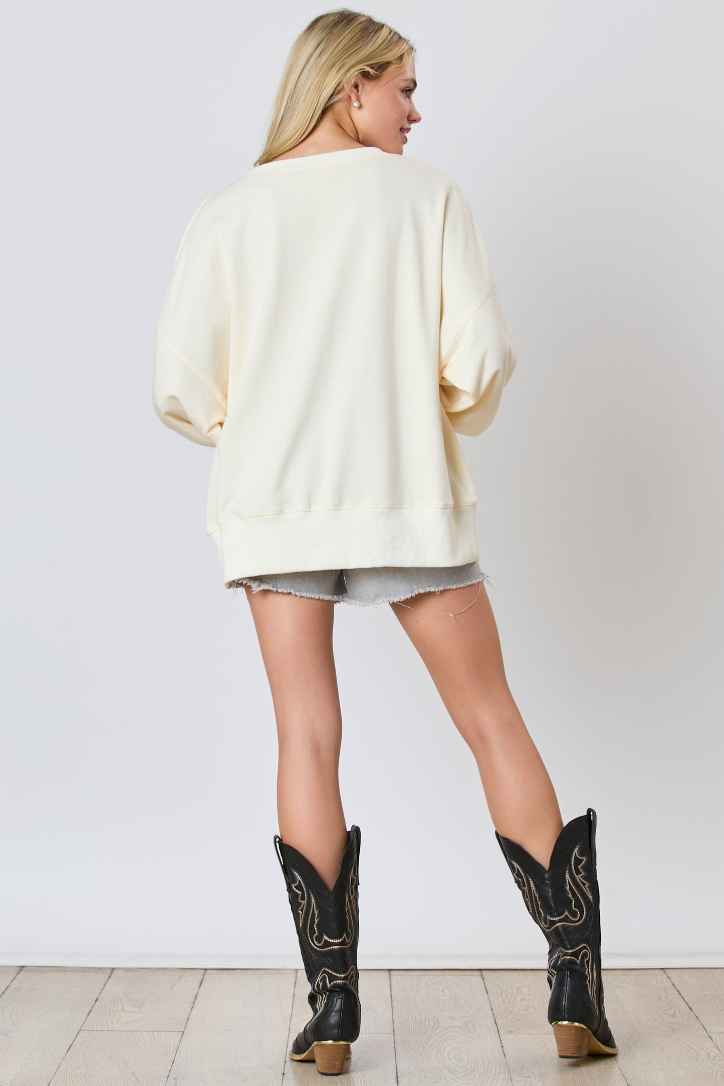 Pearl Bow Ivory pullover (SHORT PREORDER)