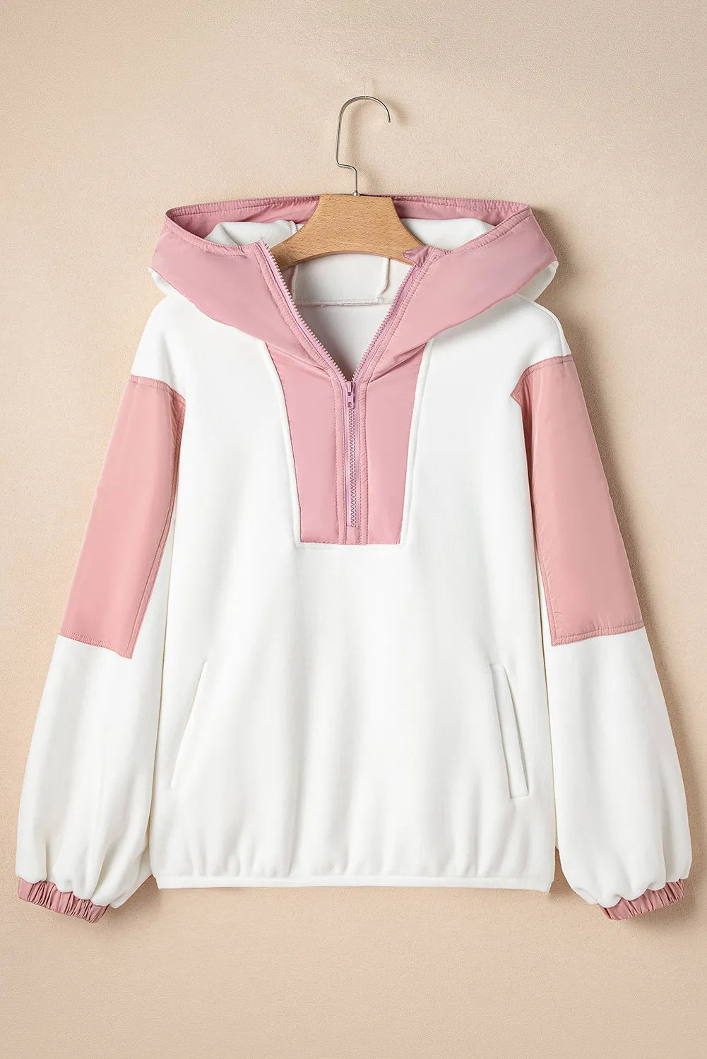 Color Block Half Zip Long Sleeve Hoodie (ships 2-3 weeks)