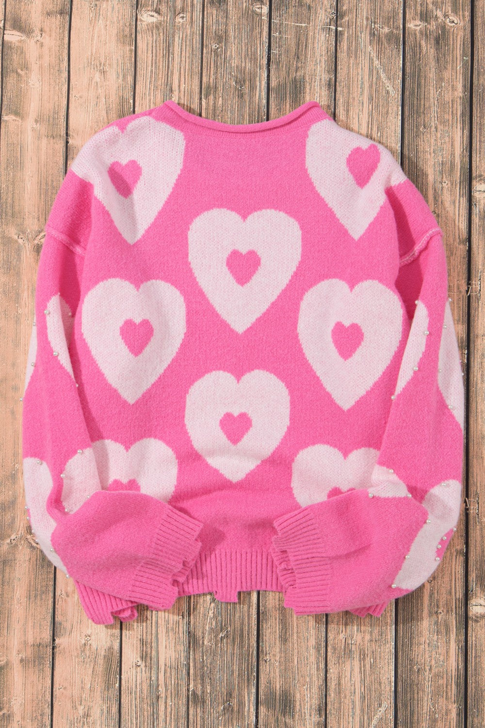 Pearl Pink Heart Sweater (ships 1-2 weeks)