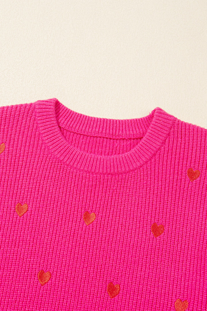 Hot Pink Mini Heart Sweater (ships 1-2 weeks)