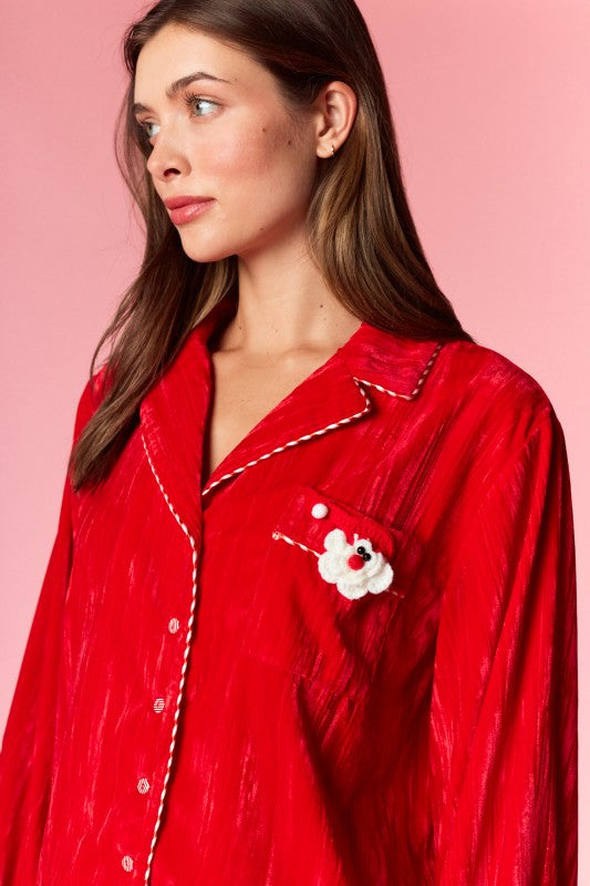 RED MINI SANTA LONG PJ SET (PREORDER)