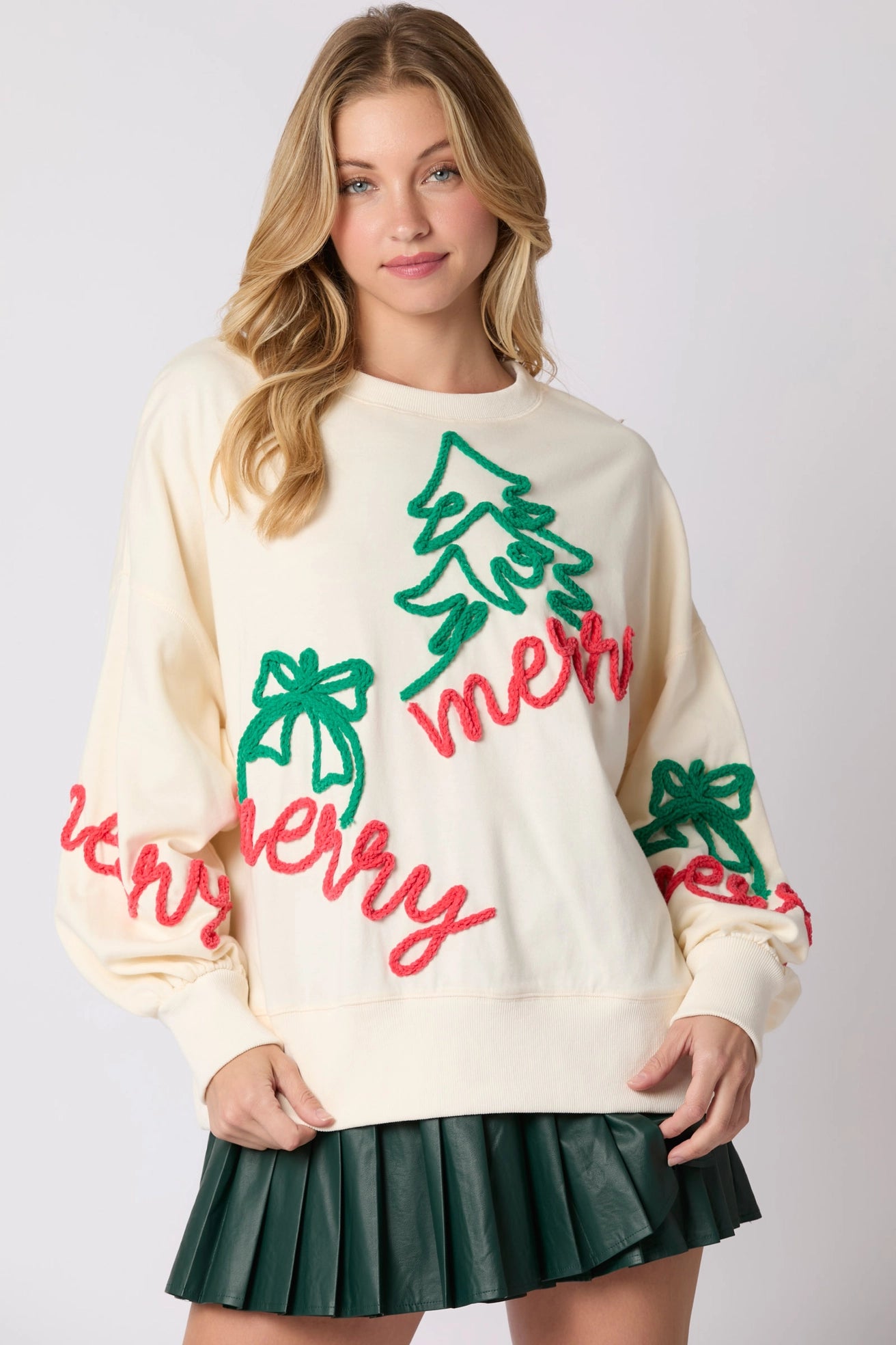 Merry Christmas Tree Lurex Pullover (ships 1-2 weeks)