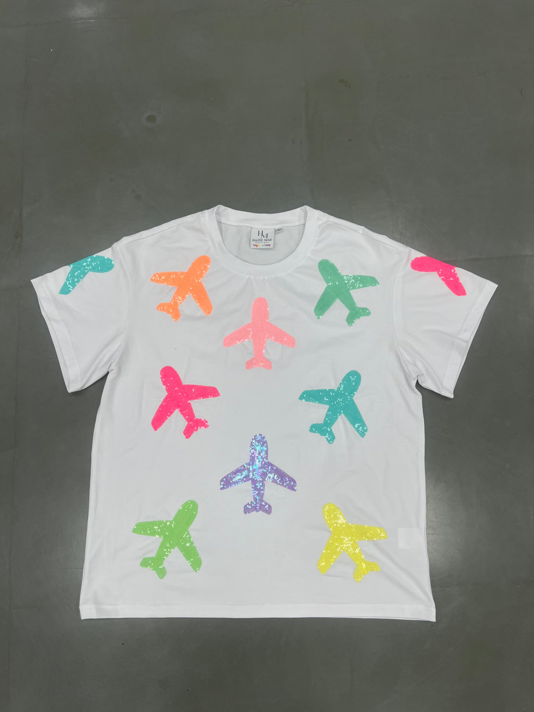 TRAVEL CUTIE SEQUIN AIRPLANE TOP (PREORDER)