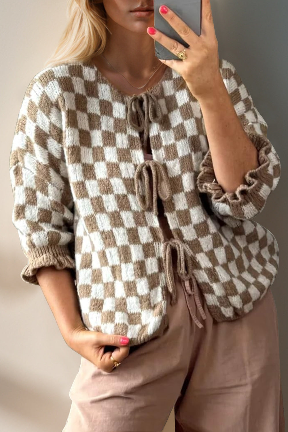 Checkered Girly Cardigan (ships 1 week)