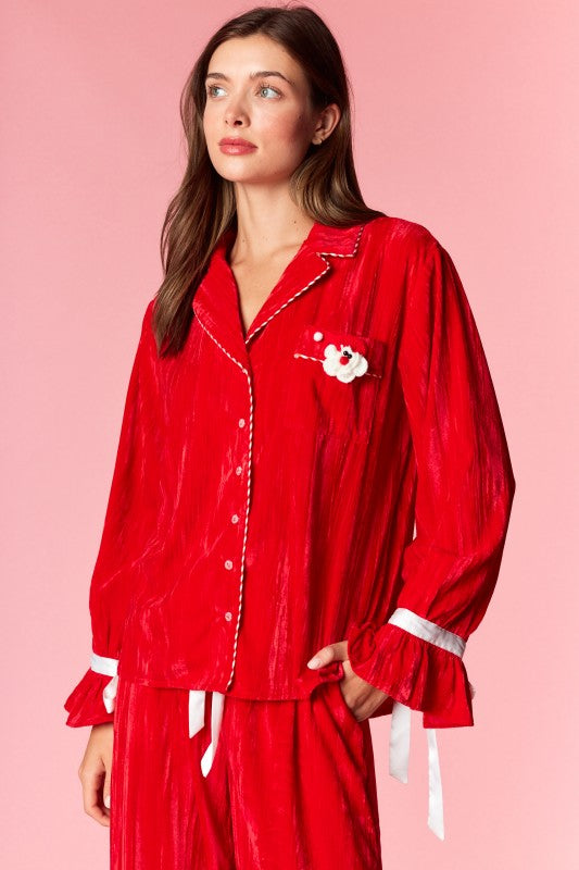 RED MINI SANTA LONG PJ SET (PREORDER)