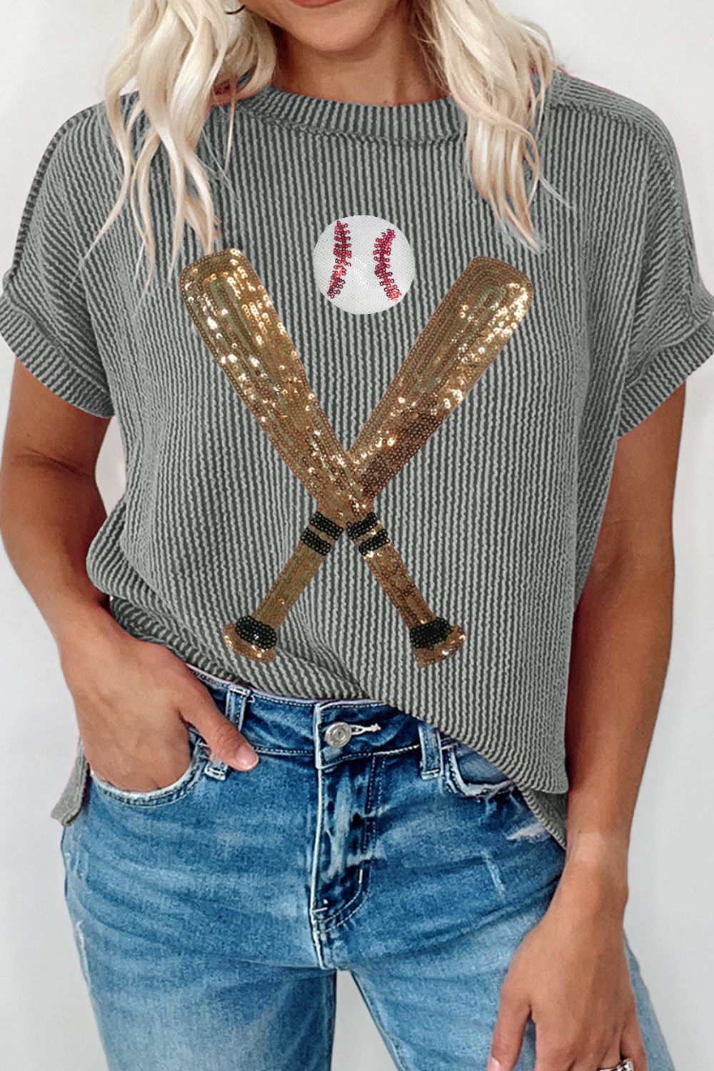 Sequin Baseball Bat shirt (ships 1-2 weeks)