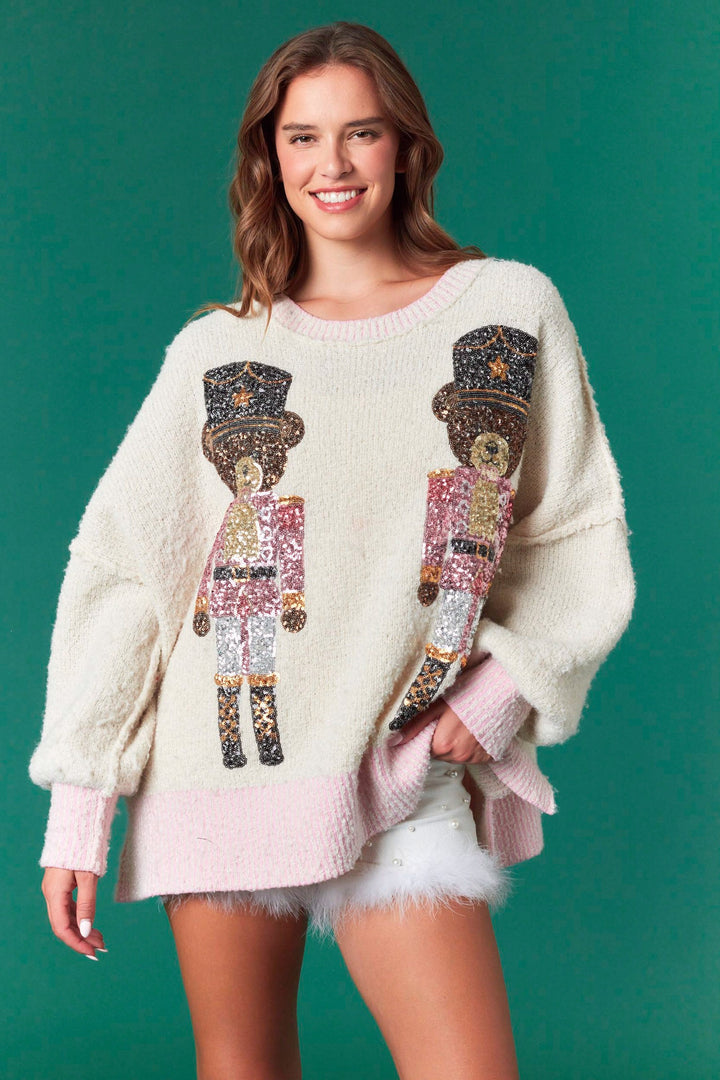 SEQUIN BEAR SWEATER RTS