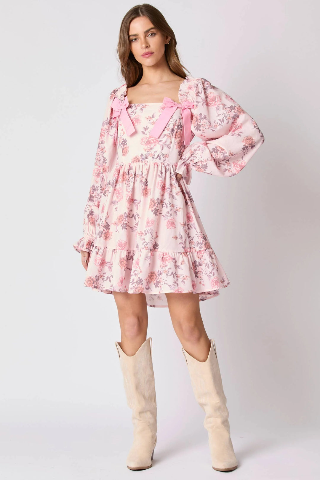 Floral BabyDoll Dress with Bows