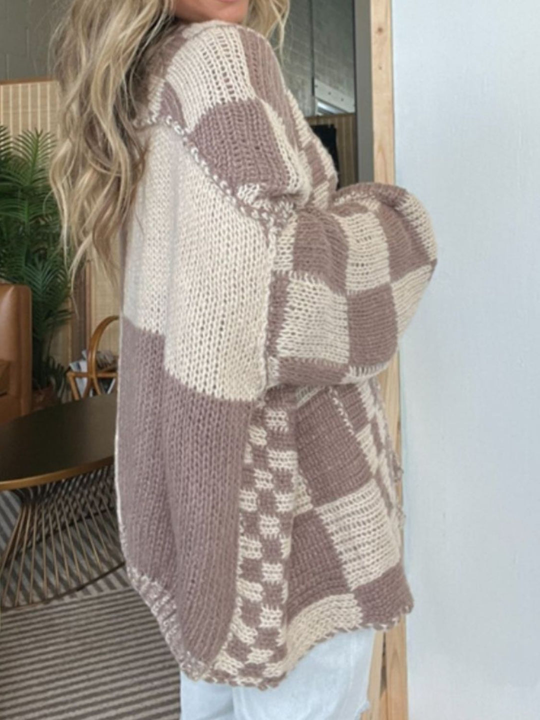 Plaid Open Front Long Sleeve Cardigan (ships 1-2 weeks)