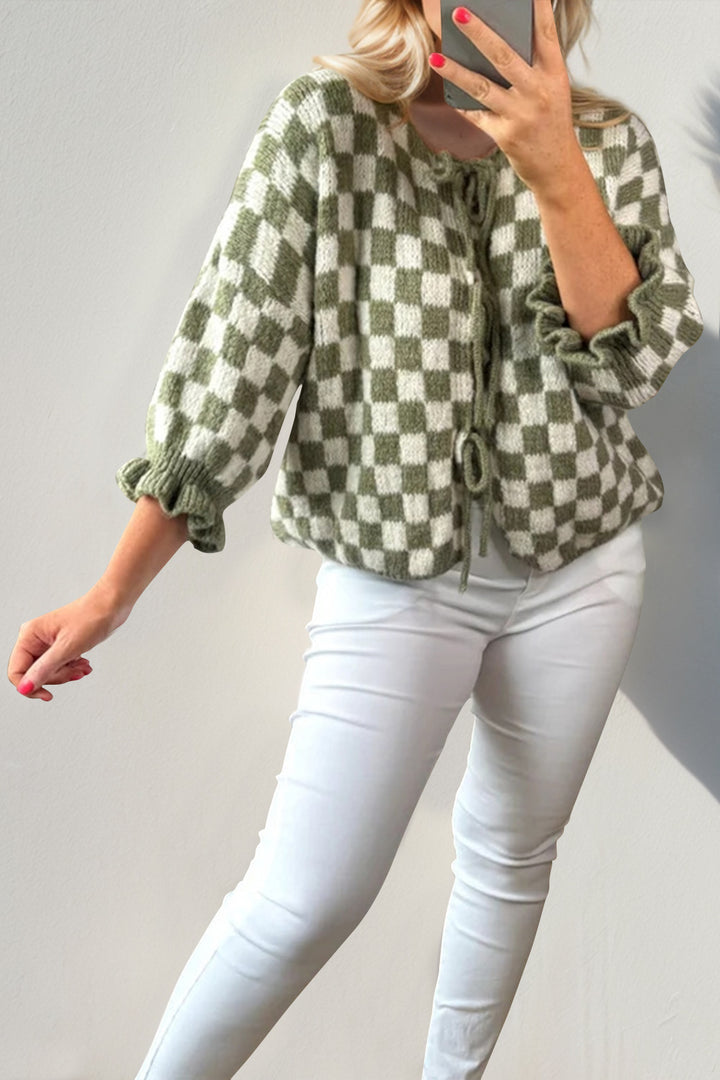 Checkered Girly Cardigan (ships 1 week)