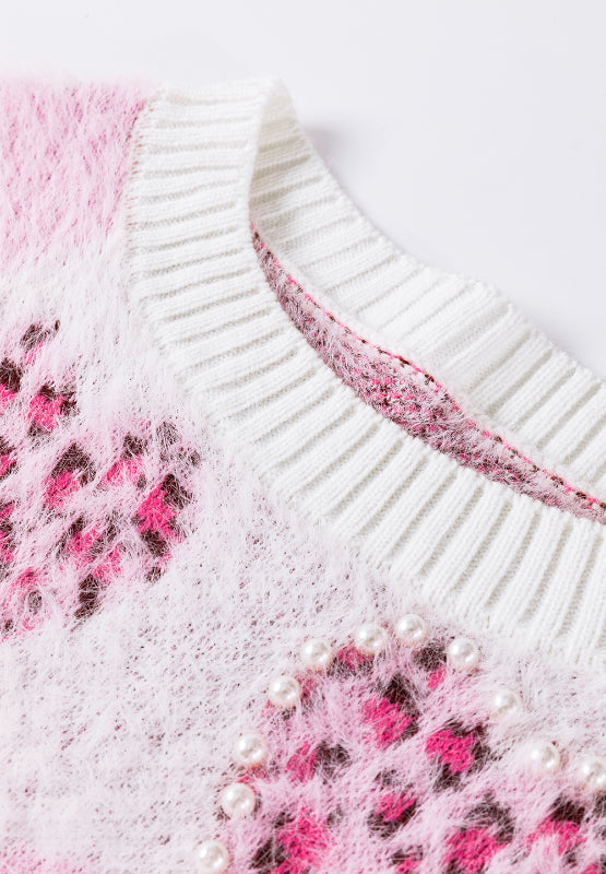 Frilly Pearl Heart Sweater (ships 1-2 weeks)