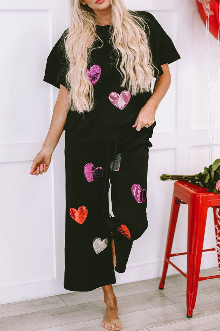 Sequin Heart Lounge Set (ships 1-2 weeks)