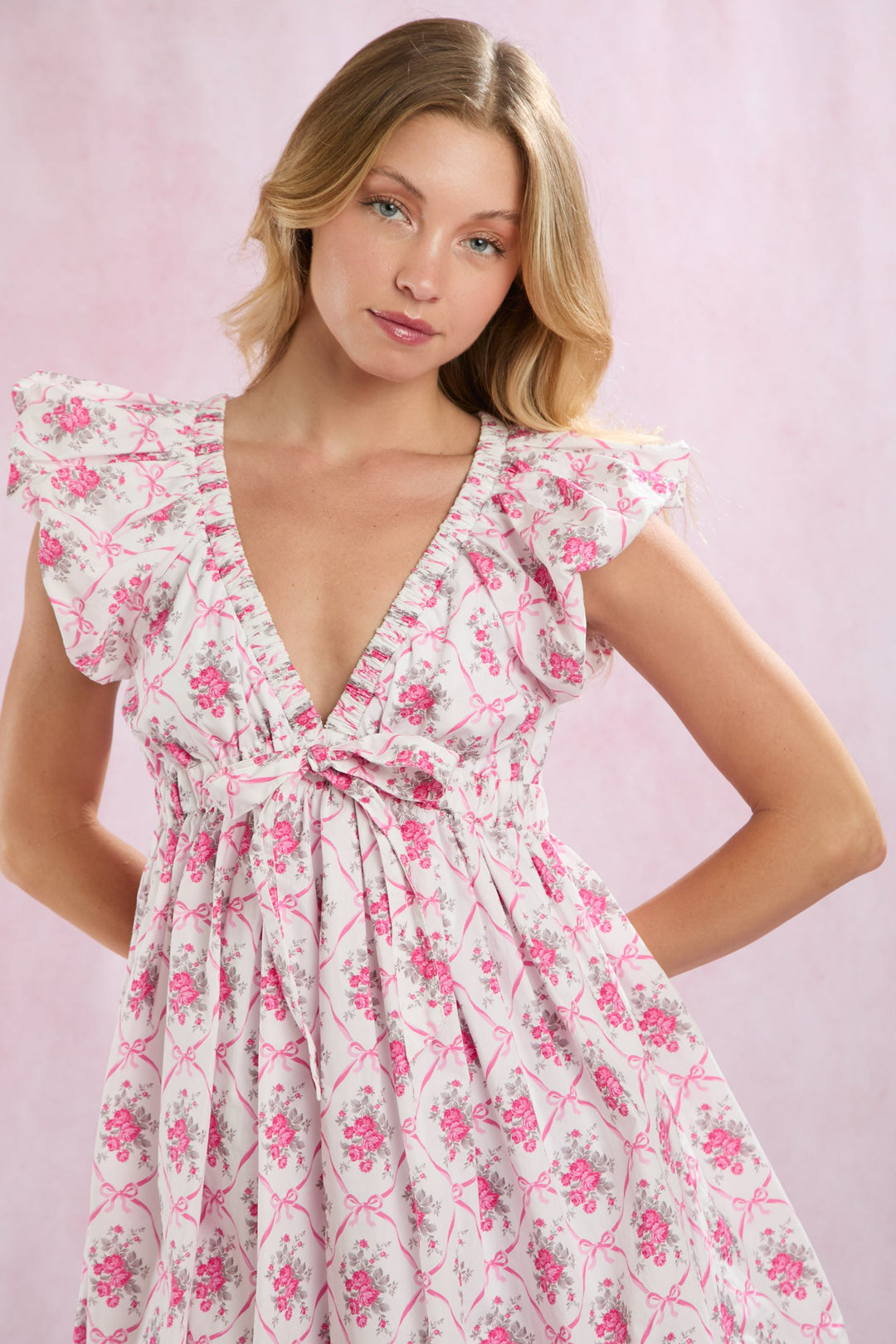 Roses & Bows Baby Doll Dress (ships 1-2 weeks)