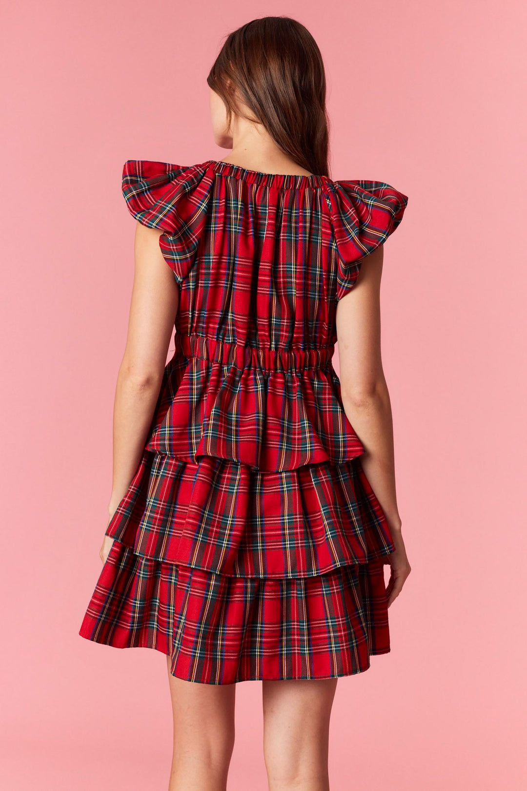 Red Christmas Plaid Dress (PREORDER)