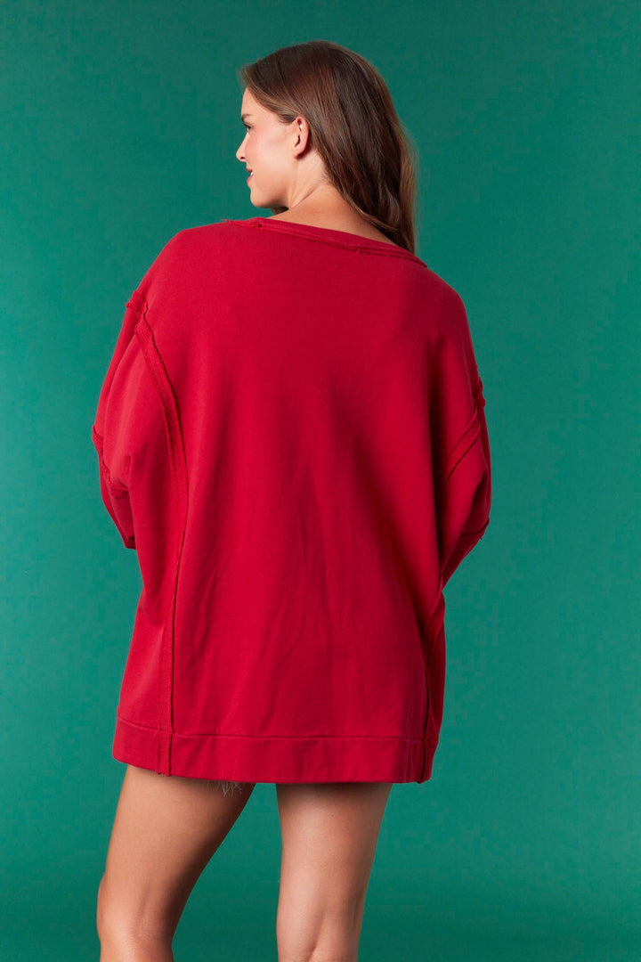 Christmas ICON red Oversized Top (Ships 2 weeks)