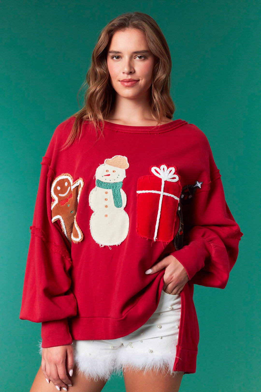 Christmas ICON red Oversized Top (Ships 2 weeks)