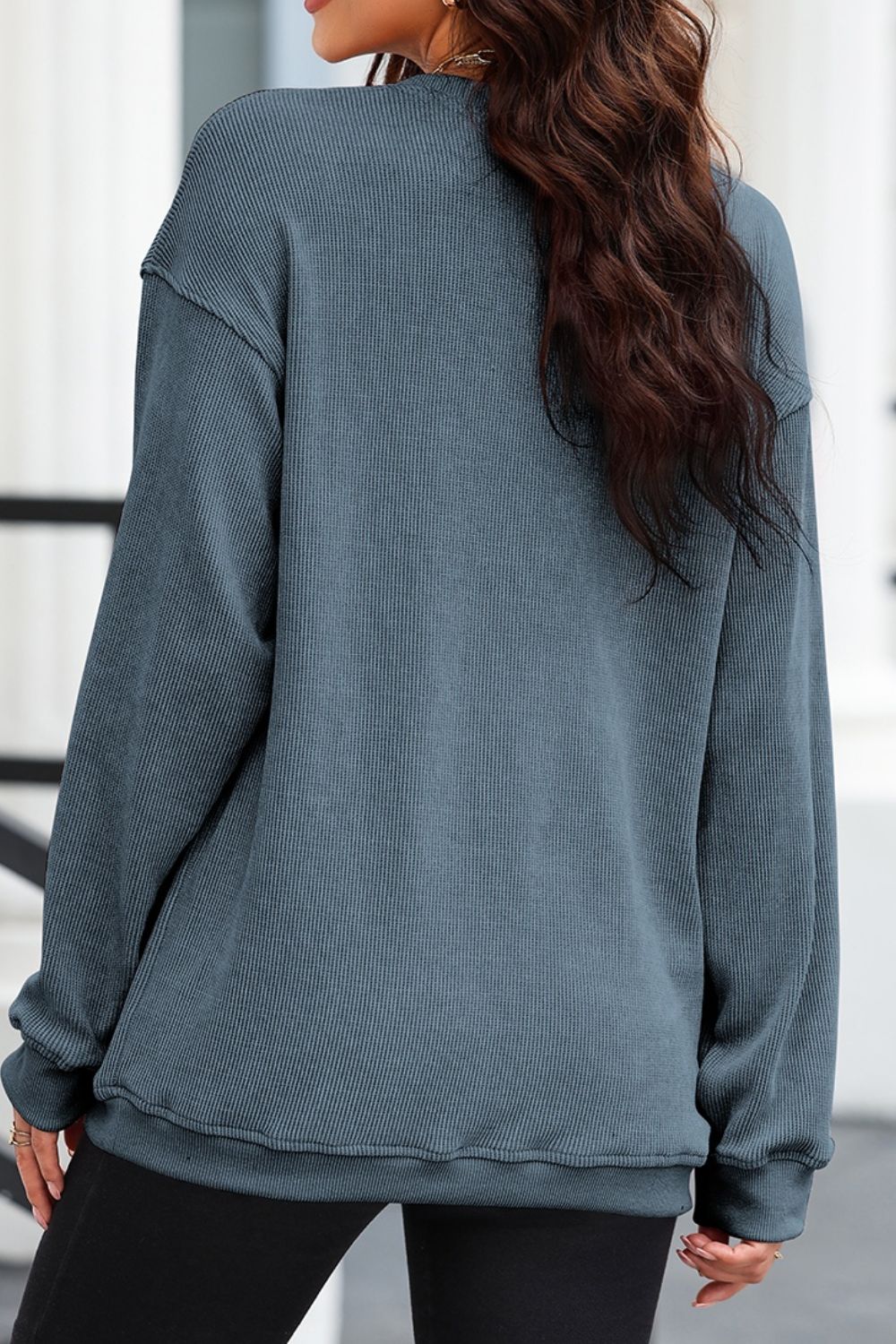 Glitter Ghost Round Neck Long Sleeve Sweatshirt ships 2-3 weeks