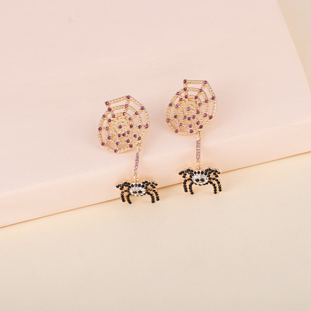 Spider Rhinestone Alloy Earrings (ships in 2 weeks)