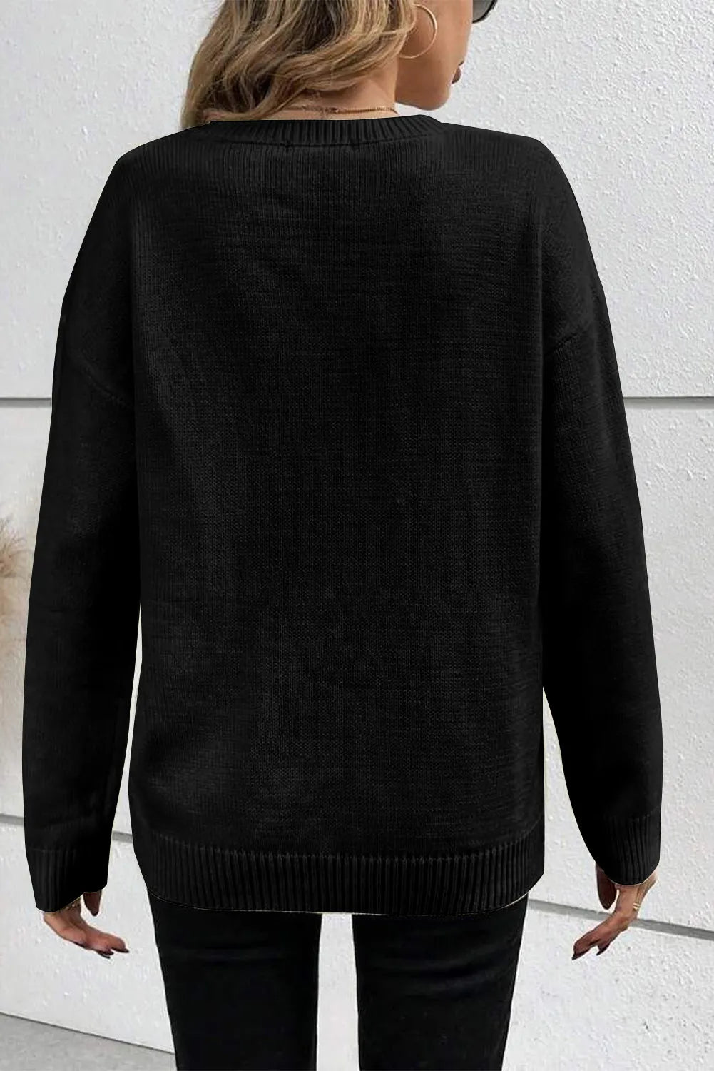 BOO Round Neck Long Sleeve Sweaters ships 2-3 weeks