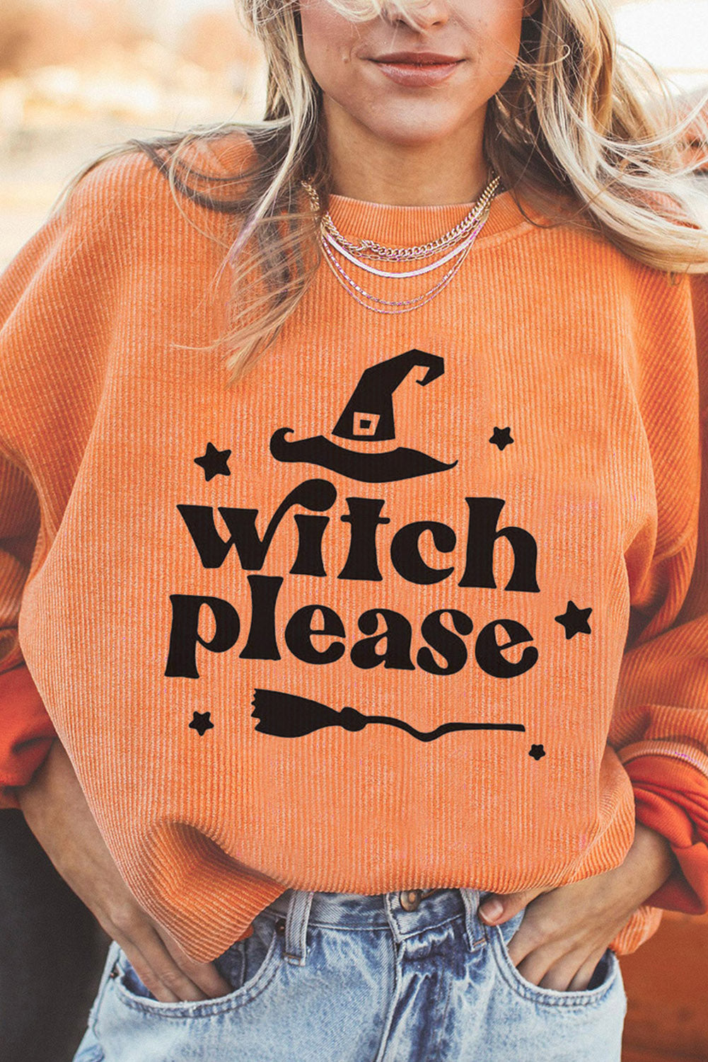 WITCH PLEASE Graphic Dropped Shoulder Sweatshirt (ships in 2 weeks)