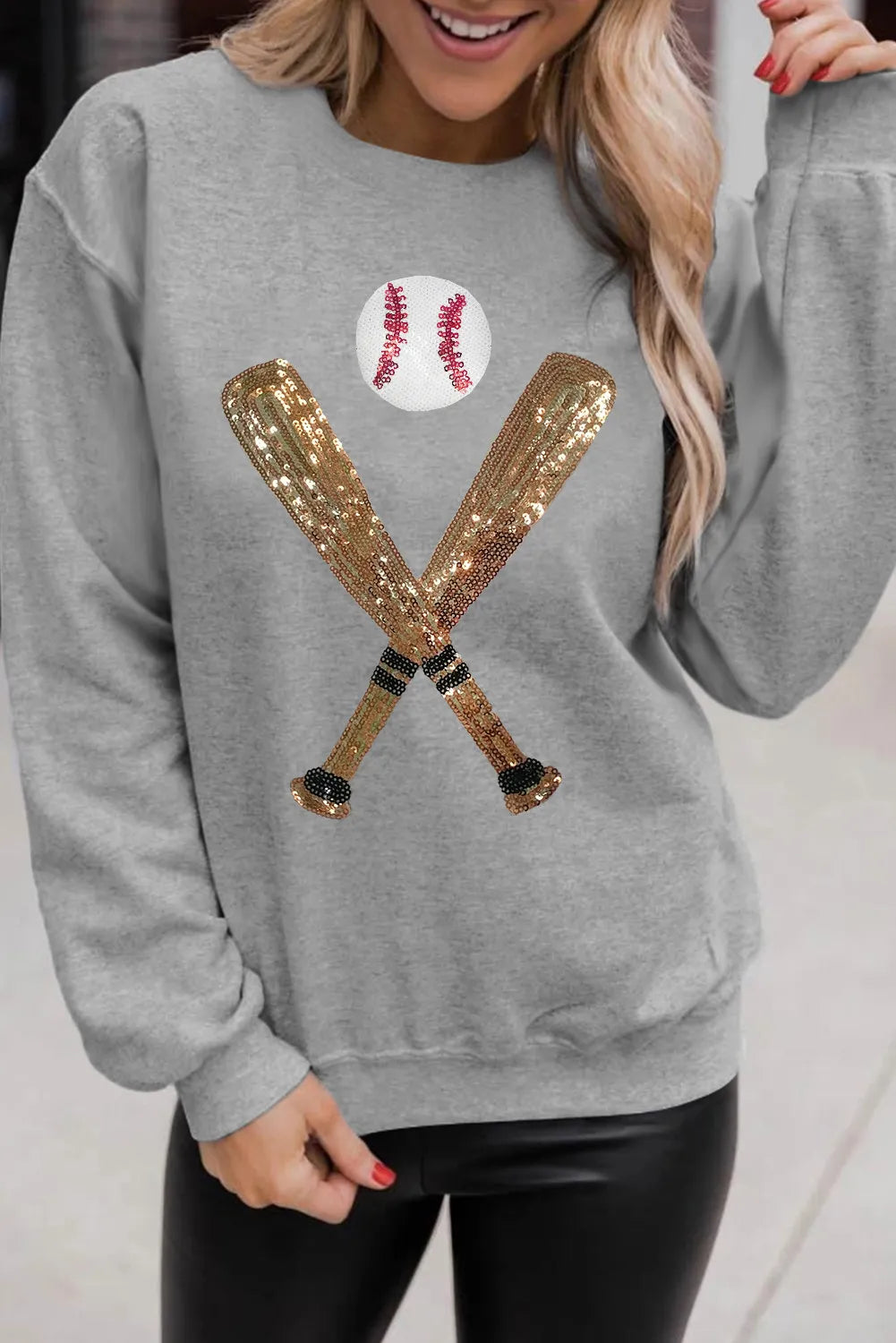 Sequin Baseball Sweatshirt (ships 1-2 weeks)