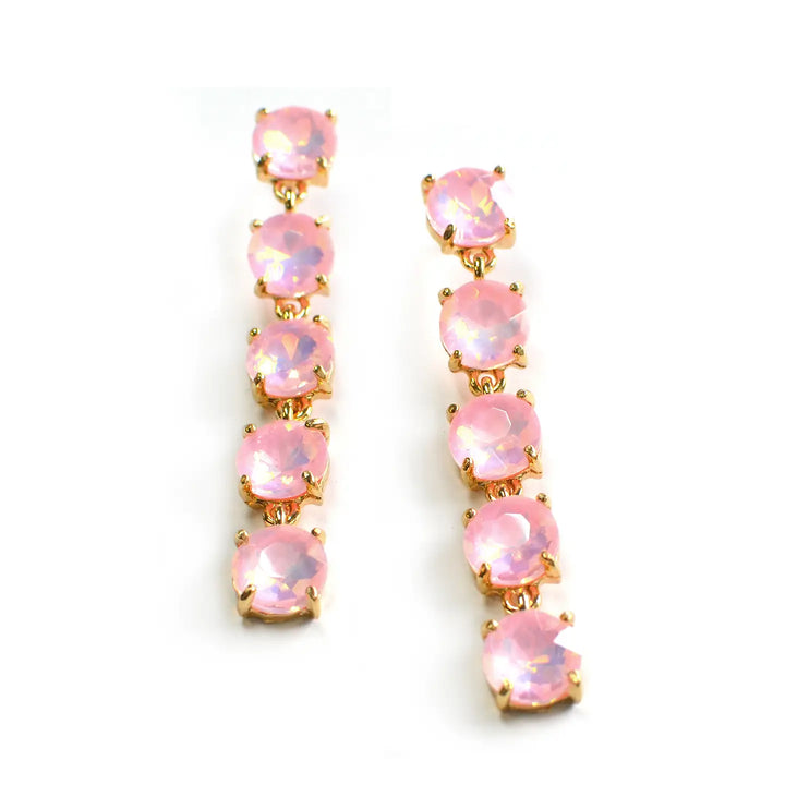 Gemstone Drop Earrings  - Pink Stardust RTS