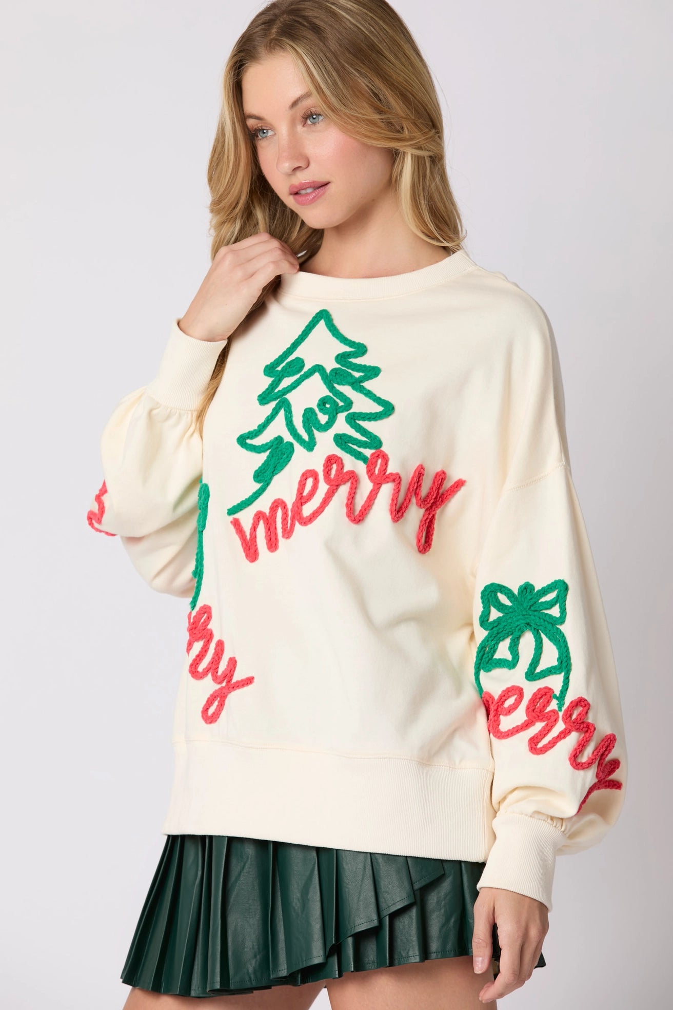 Merry Christmas Tree Lurex Pullover (ships 1-2 weeks)