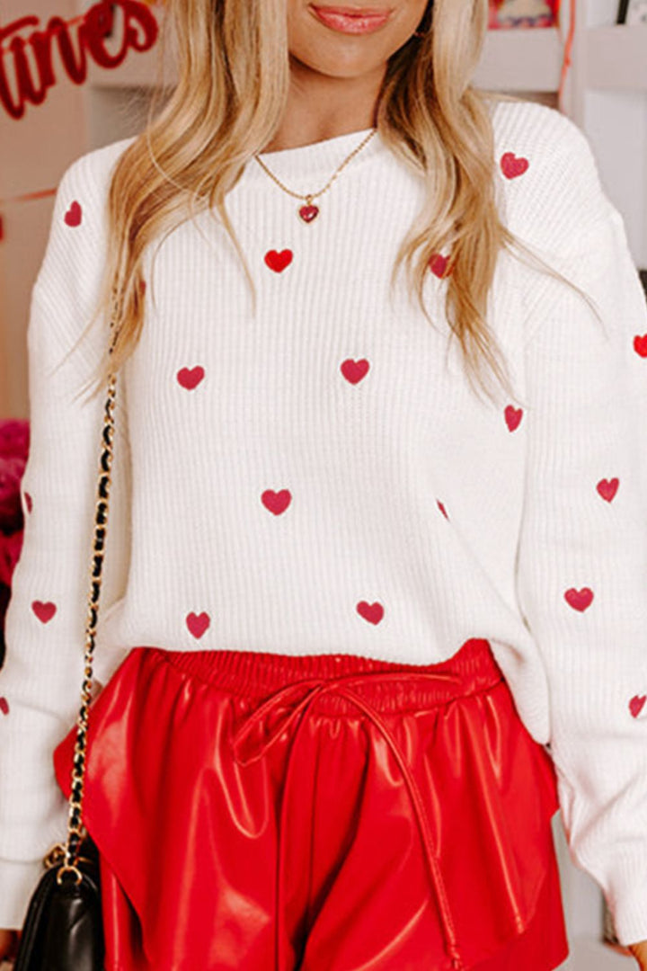 Hot Pink Mini Heart Sweater (ships 1-2 weeks)