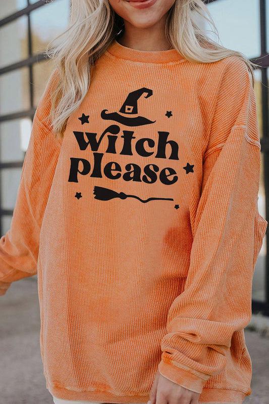 WITCH PLEASE Graphic Dropped Shoulder Sweatshirt (ships in 2 weeks)