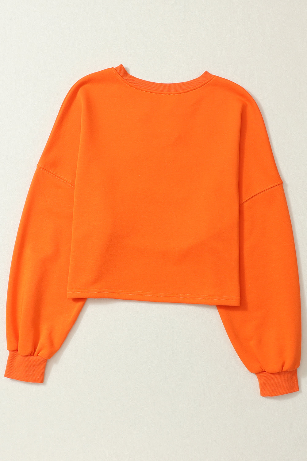 Orange Game Day Lettering Rugby Notched Neck Cropped Sweatshirt (ships 2 weeks)