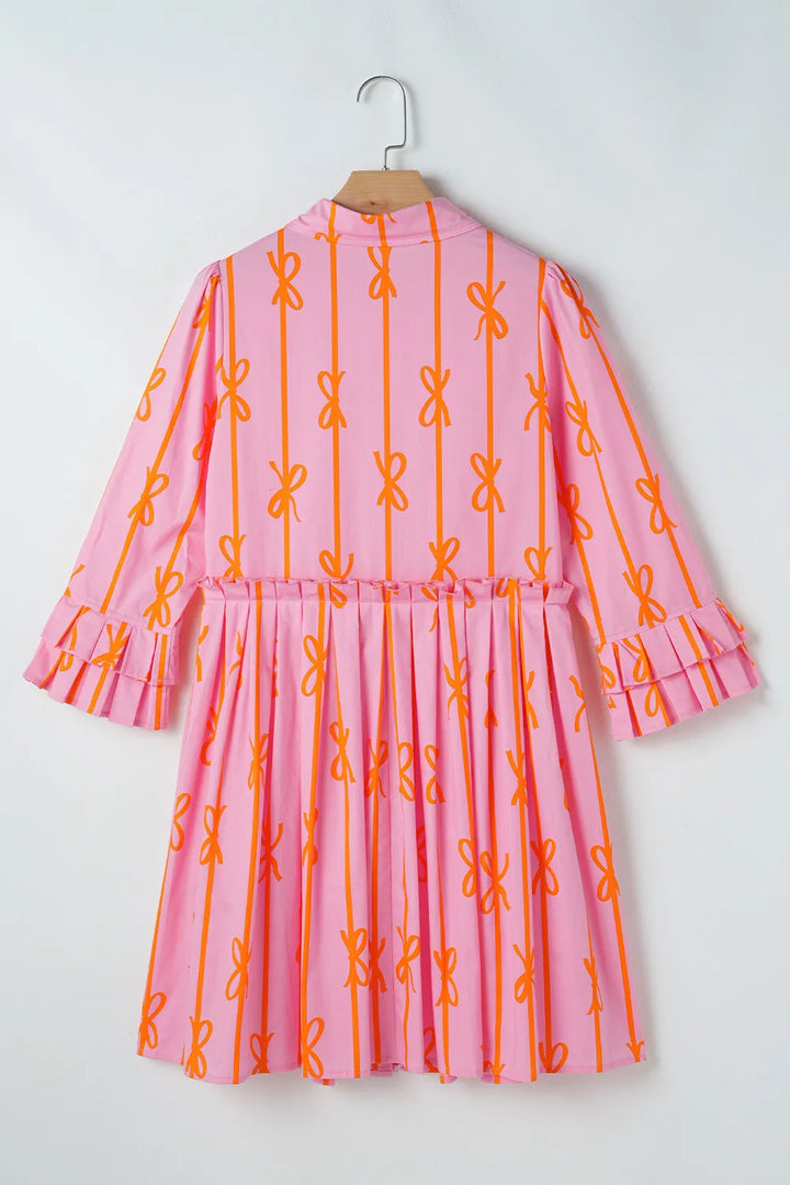 Pink & Orange Bow Dress (ships 1-2 weeks)