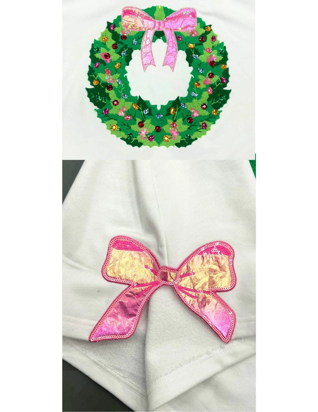 BRIANNA CANNON PUT A BOW ON IT JEWELED WREATH SWEATSHIRT (PREORDER)