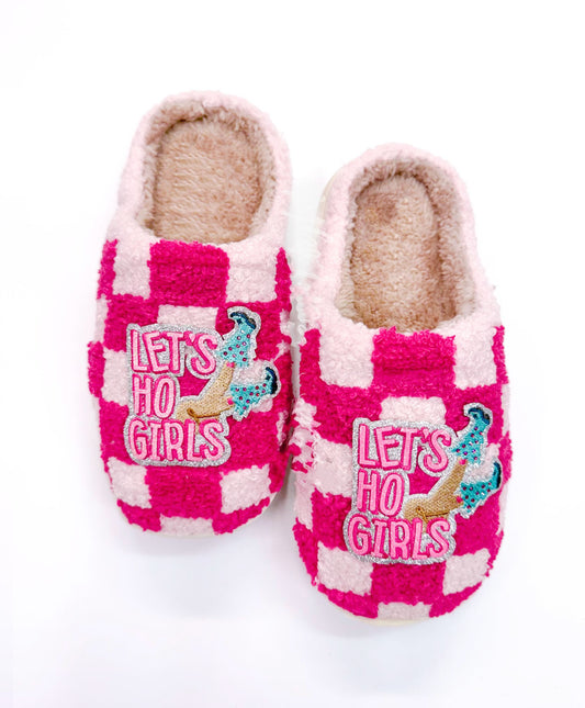 Lets Ho girls Checkered Slippers (ships 1 week)